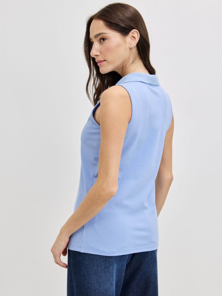 חולצה צוארון רוכסן PROMO בצבע סגול לילה מעושן