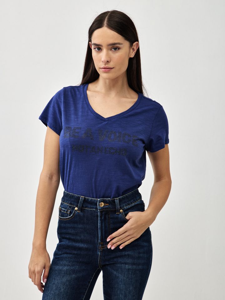 חולצה VOICE PROMO V בצבע כחול אינדיגו