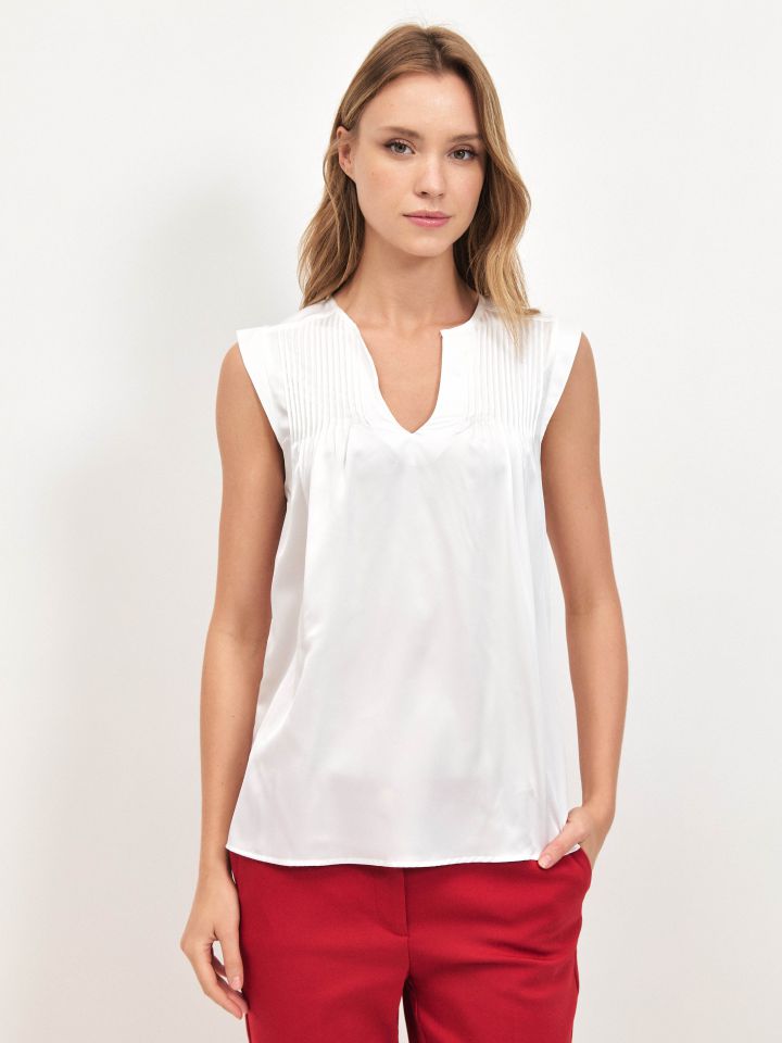 חולצה סטן V נירבירים PROMO בצבע אופוויט