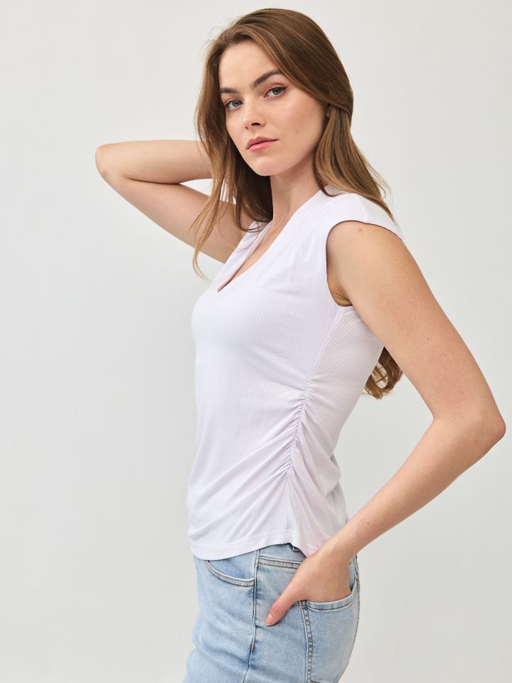 חולצה ריב  MIAMI PROMO בצבע לבן