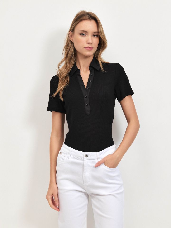 חולצה ריב שינה PROMO בצבע שחור