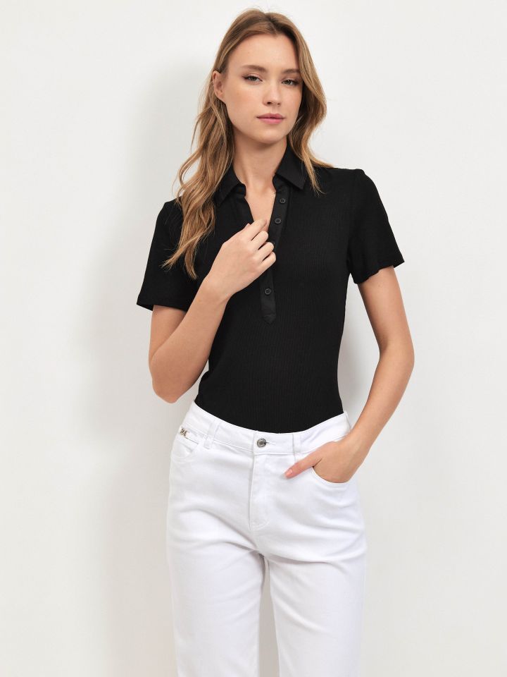 חולצה ריב שינה PROMO בצבע שחור