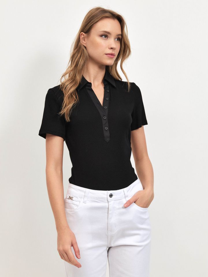 חולצה ריב שינה PROMO בצבע שחור