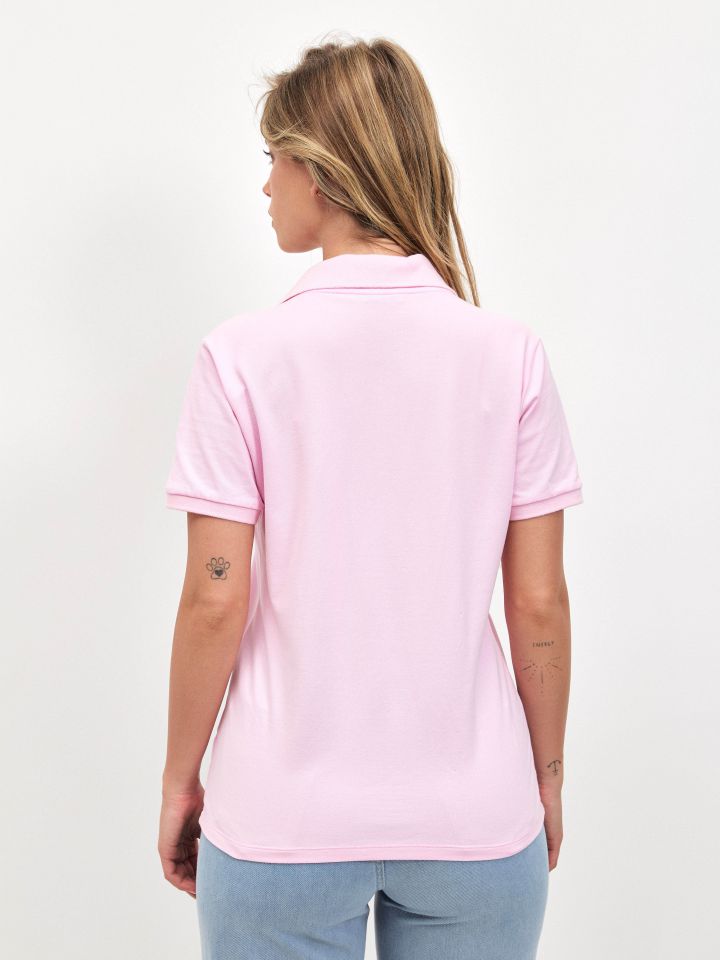 חולצה פיקה צוארון PROMO בצבע ורוד