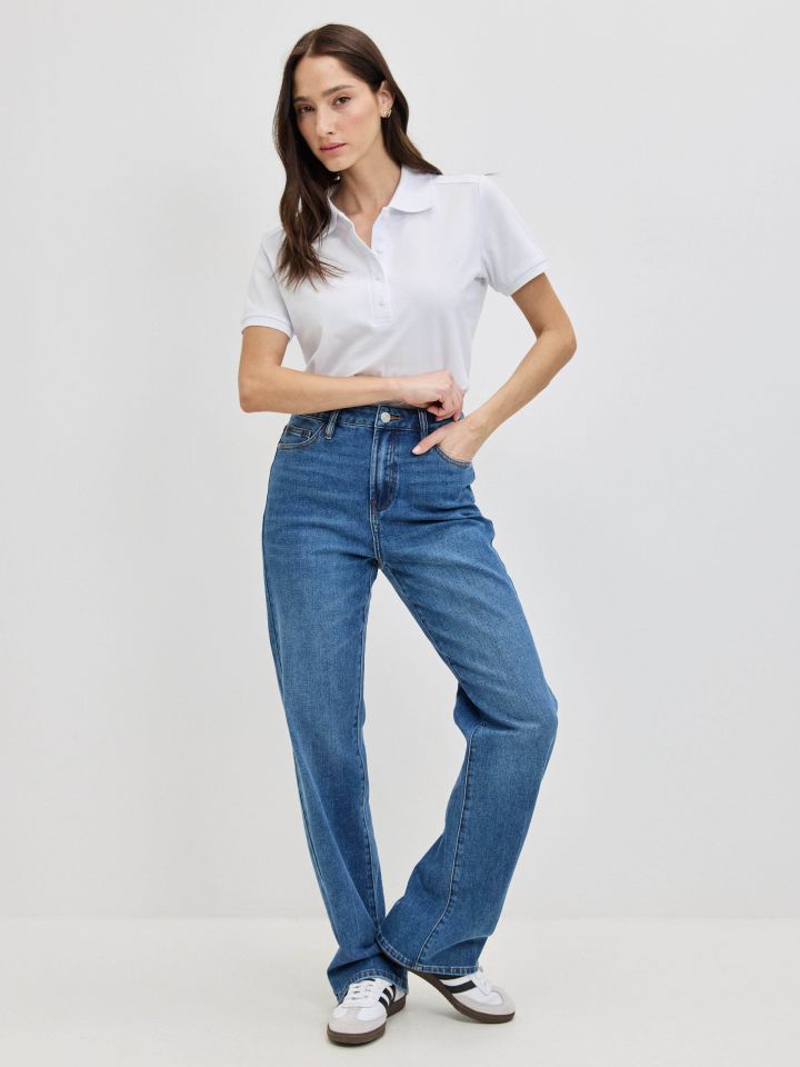 חולצה צוארון PROMO בצבע לבן