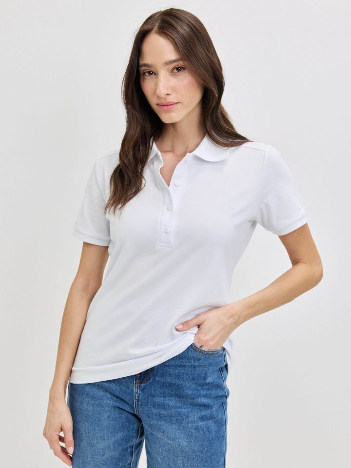 חולצה צוארון PROMO בצבע לבן