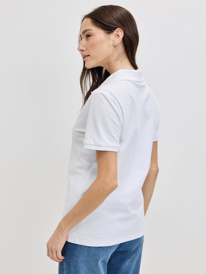 חולצה צוארון PROMO בצבע לבן