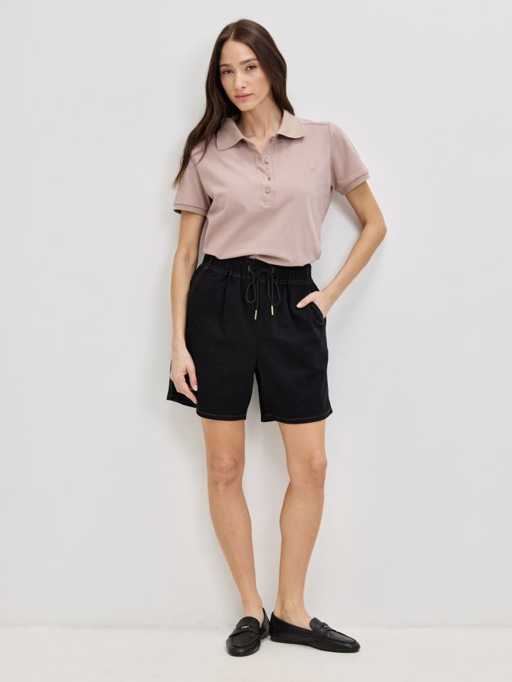 חולצה צוארון PROMO בצבע מוקה