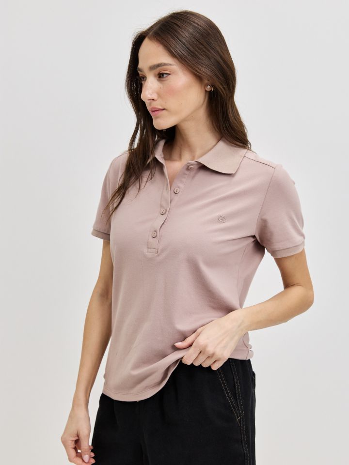 חולצה צוארון PROMO בצבע מוקה