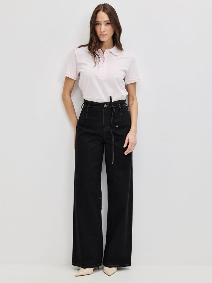 חולצה צוארון PROMO בצבע ורוד