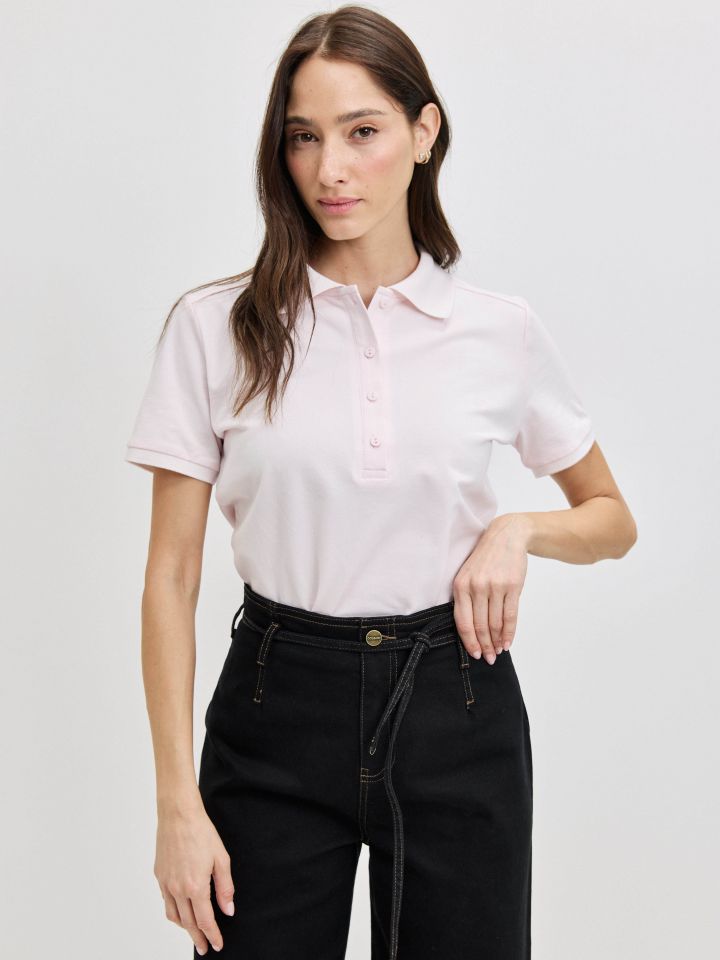 חולצה צוארון PROMO בצבע ורוד