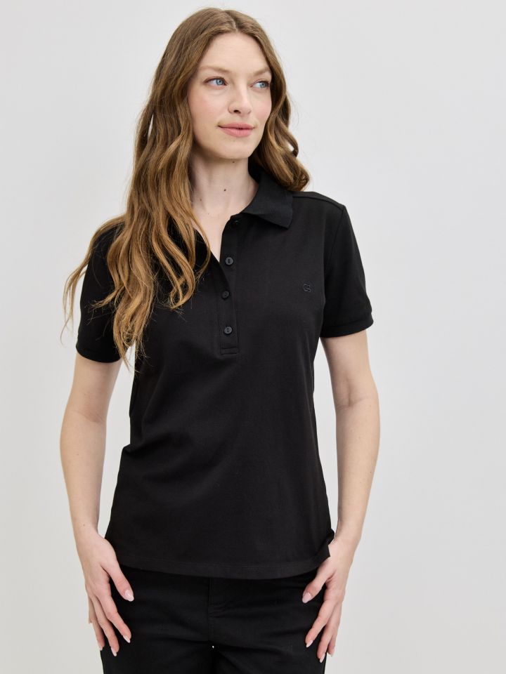 חולצה צוארון PROMO בצבע שחור