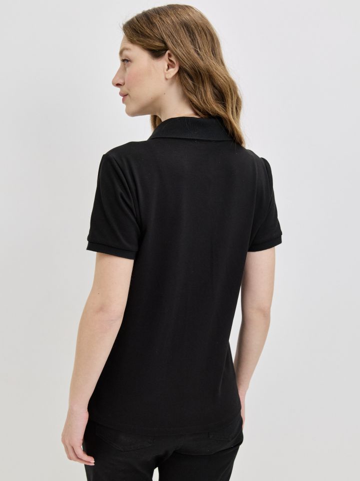 חולצה צוארון PROMO בצבע שחור