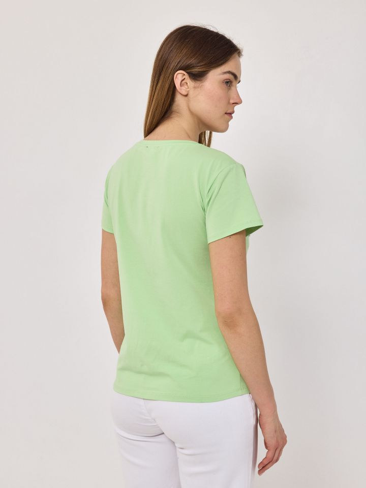 חולצה AMOUR ריקמות PROMO בצבע ירוק אניס