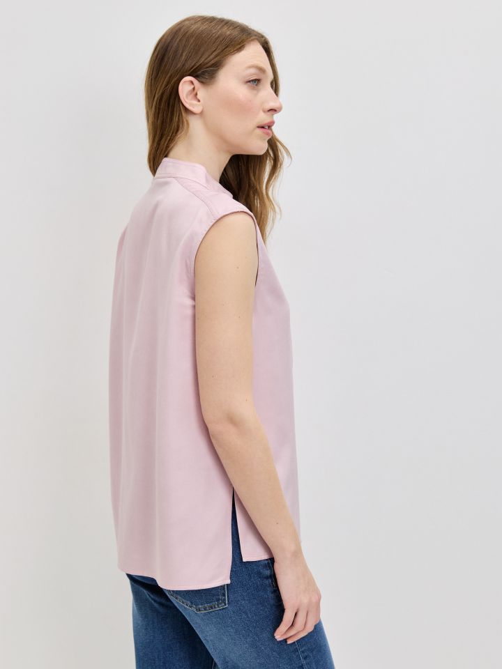 חולצה סטן שינה PROMO בצבע ורוד