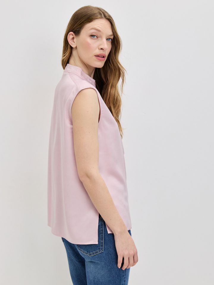 חולצה סטן שינה PROMO בצבע ורוד