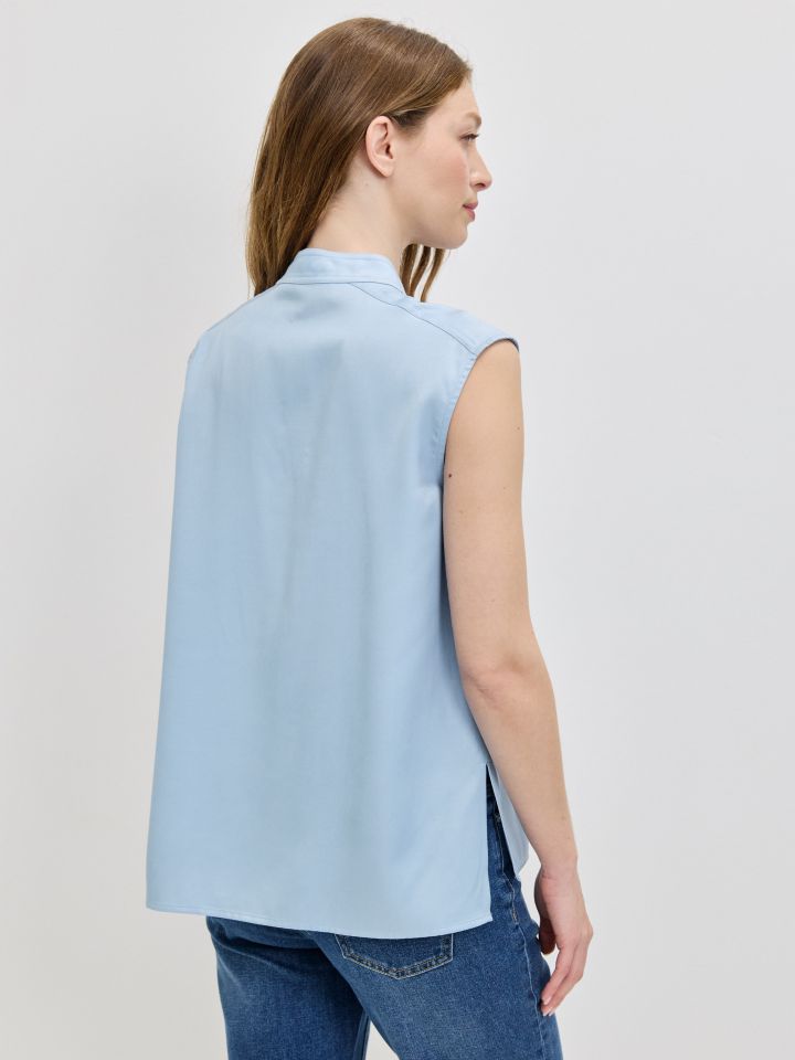 חולצה סטן שינה PROMO בצבע תכלת