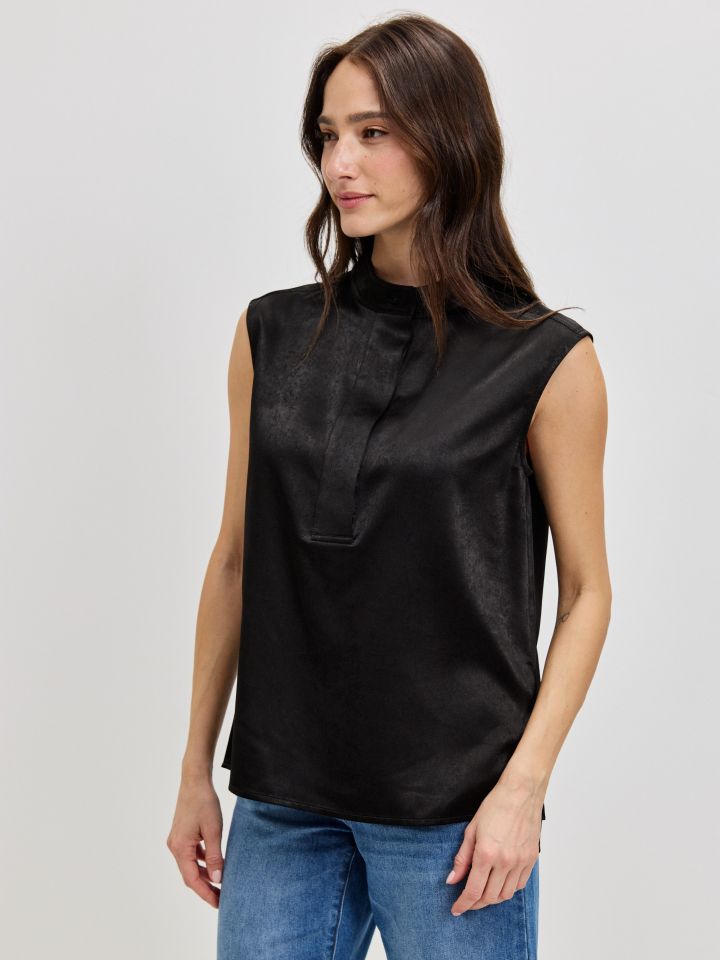 חולצה סטן שינה PROMO בצבע שחור