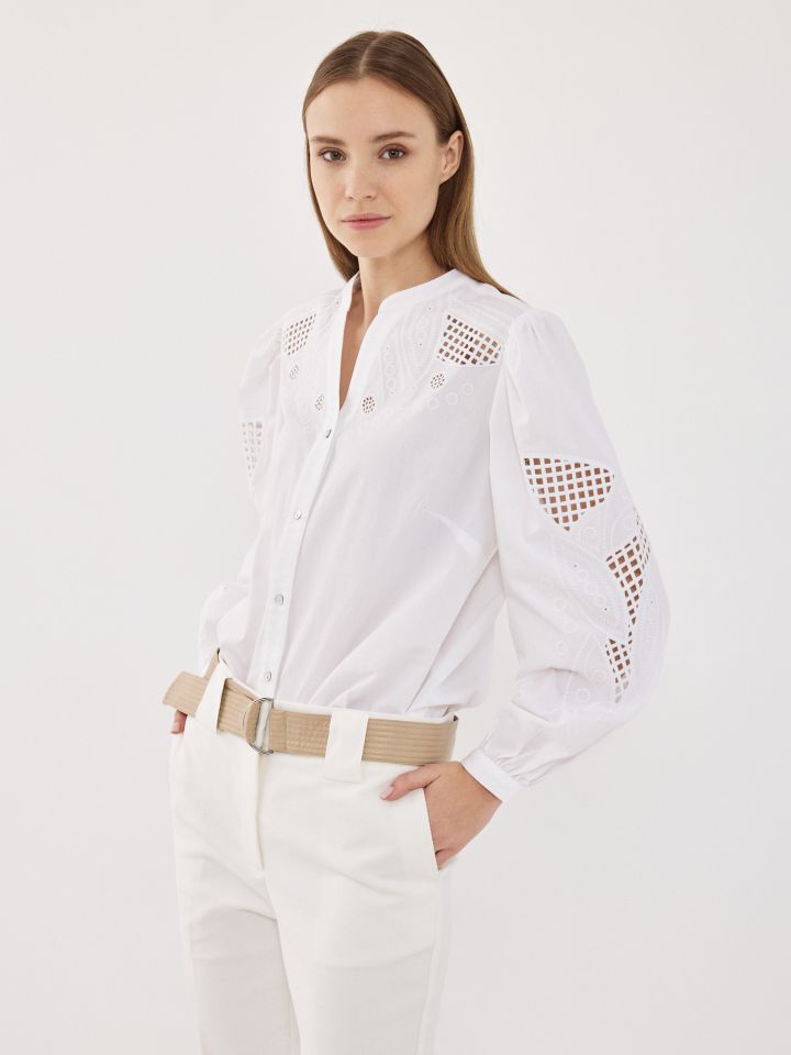 חולצה קרושה בצבע לבן