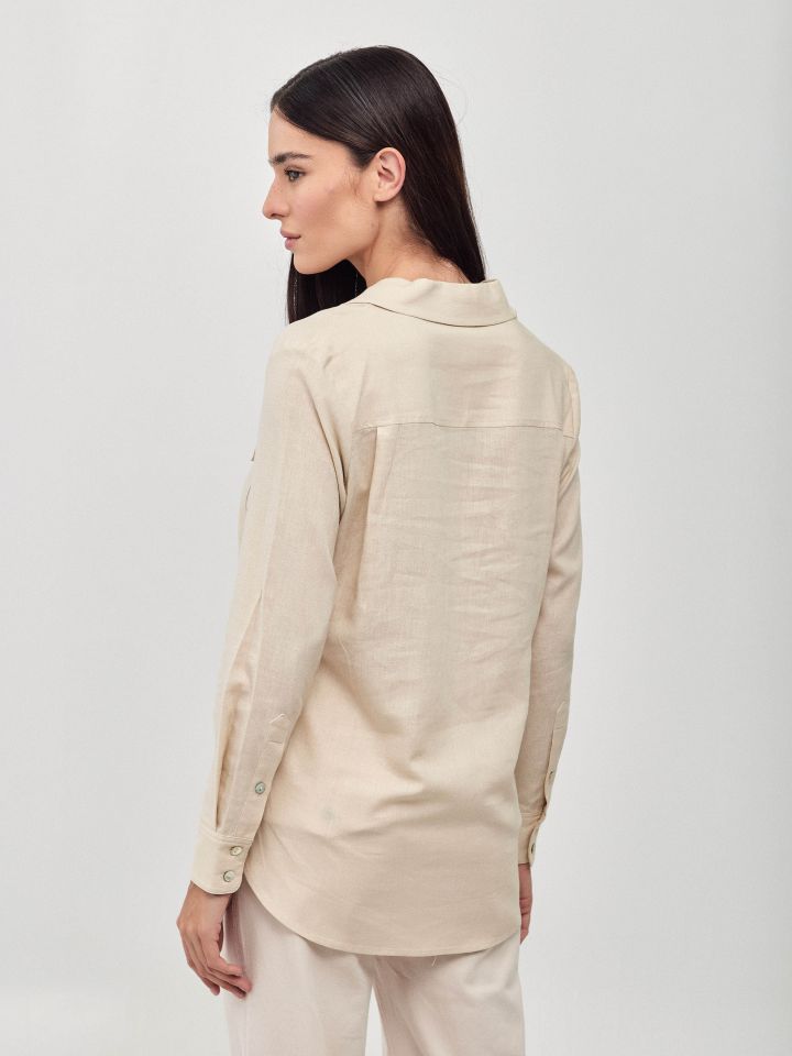 חולצה מראה  פישתן כיסים PROMO בצבע טיבעי