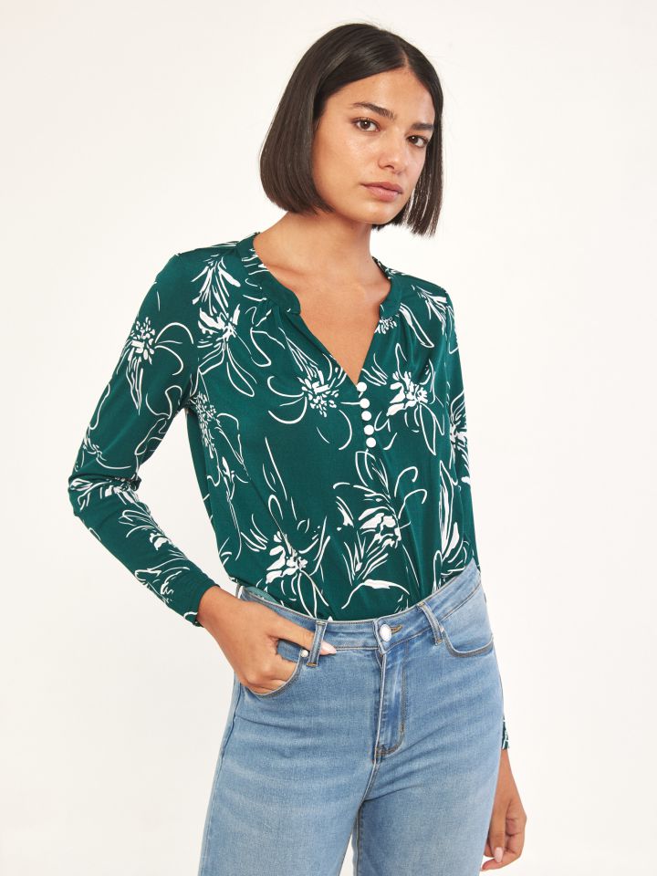 חולצה דפוס שינה  PROMO בצבע ירוק בהיר