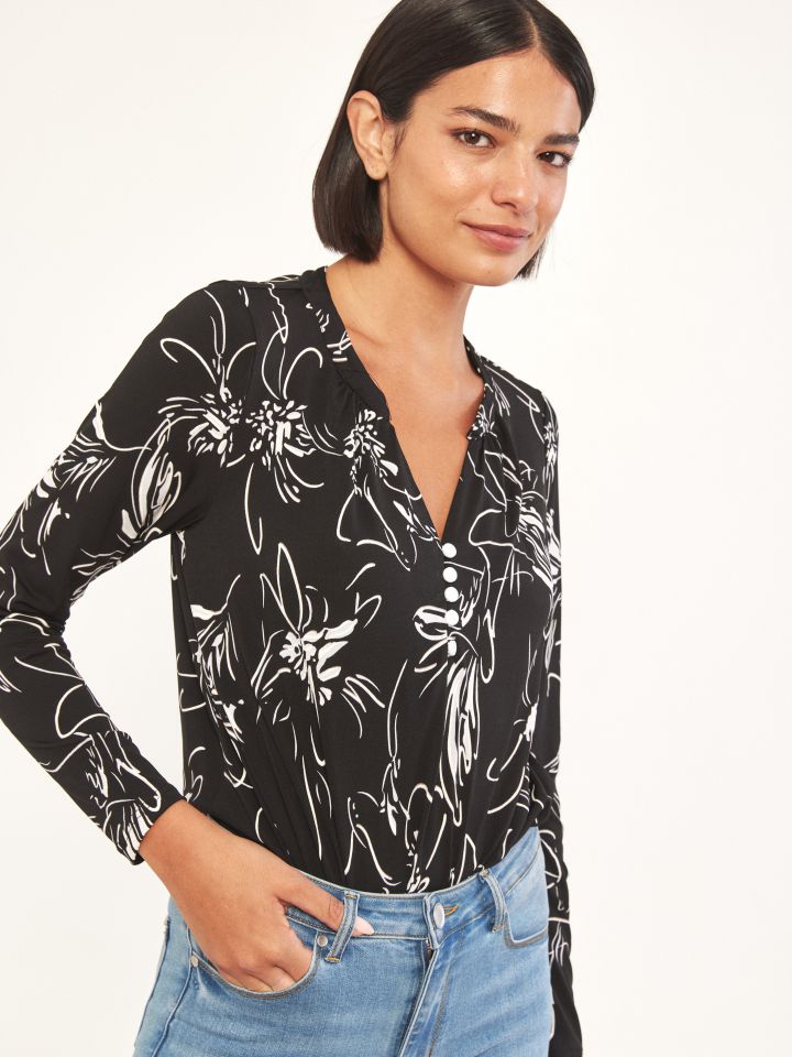 חולצה דפוס שינה  PROMO בצבע שחור