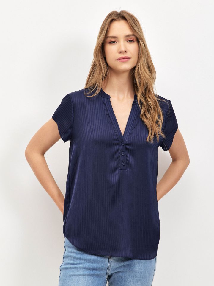 חולצה פסים שינה ללא שרוול PROMO בצבע נייבי