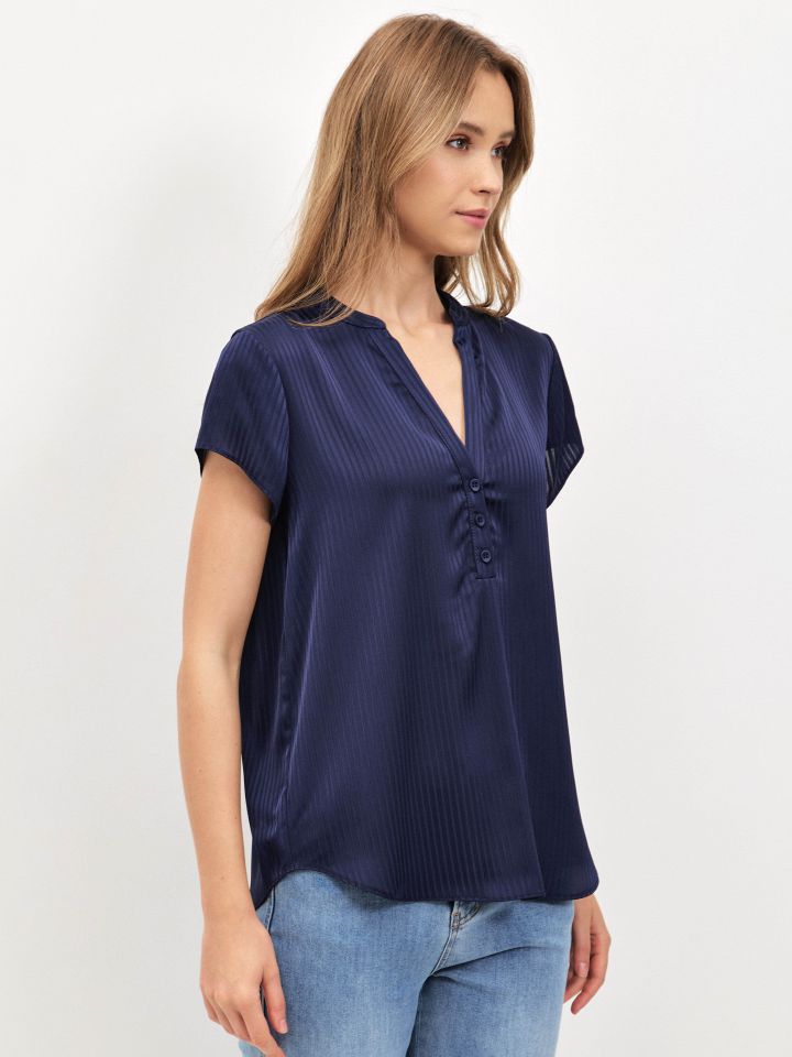 חולצה פסים שינה ללא שרוול PROMO בצבע נייבי