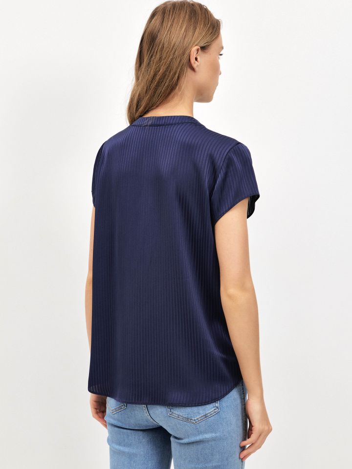 חולצה פסים שינה ללא שרוול PROMO בצבע נייבי