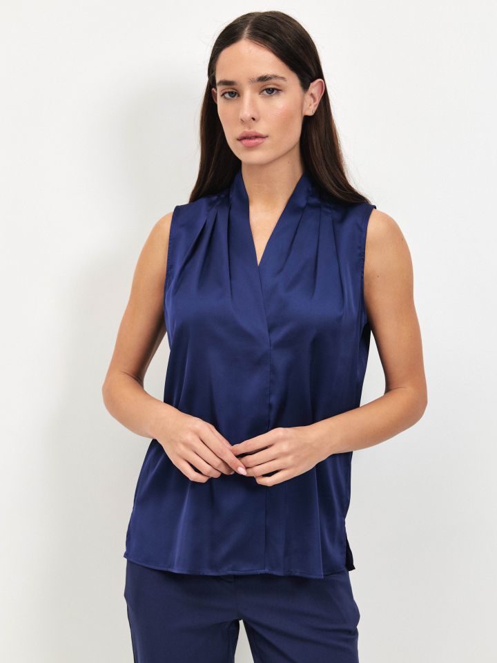 חולצה סטן ROMI PROMO בצבע כחול אינדיגו