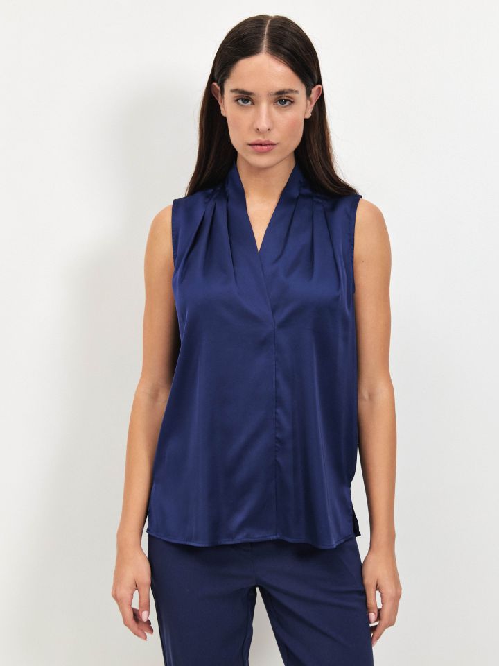 חולצה סטן ROMI PROMO בצבע כחול אינדיגו