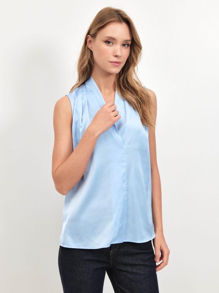 חולצה סטן ROMI PROMO בצבע תכלת אורלי