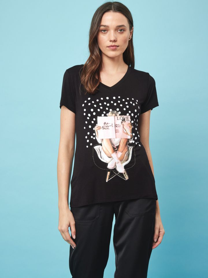 חולצה MAGAZINE PROMO בצבע שחור