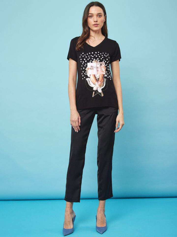 חולצה MAGAZINE PROMO בצבע שחור