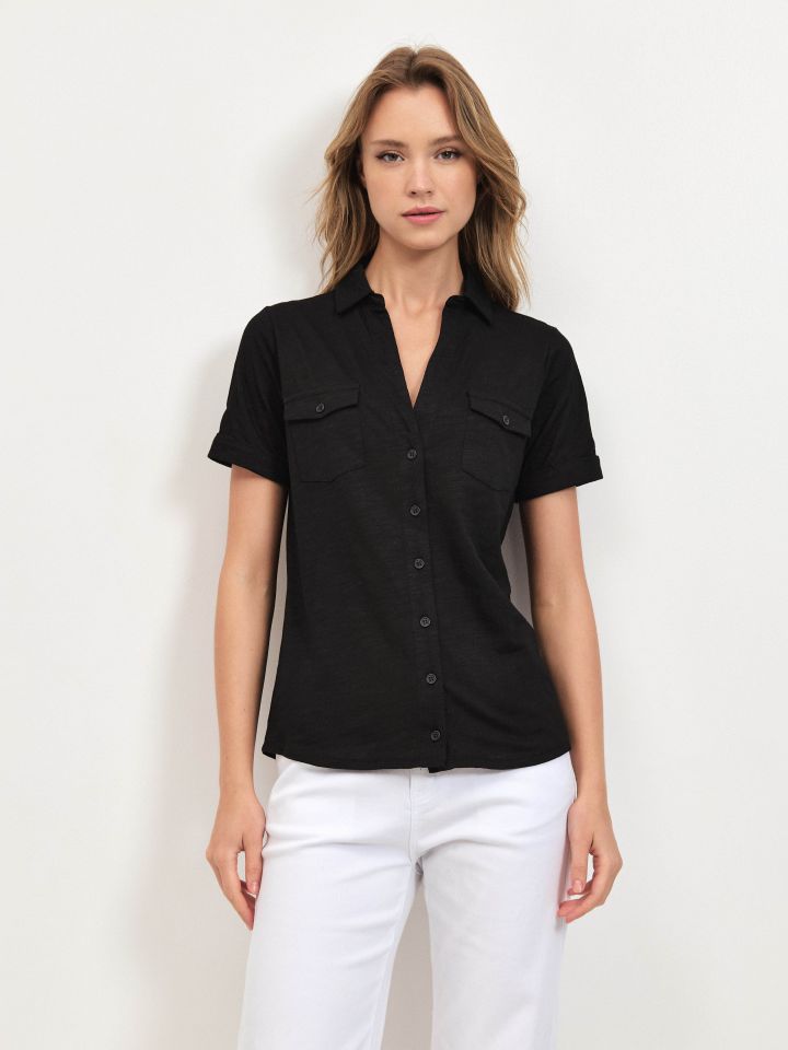 חולצה סלאב כיסים PROMO בצבע שחור