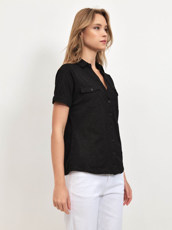 חולצה סלאב כיסים PROMO בצבע שחור