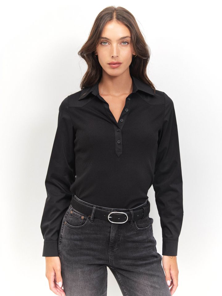 חולצה ריב שינה בצבע שחור