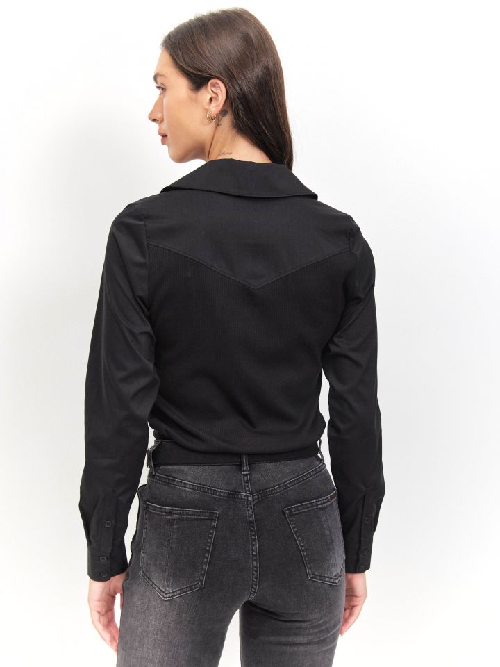 חולצה ריב שינה בצבע שחור