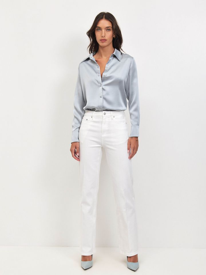 חולצה סטן EDEN PROMO בצבע אפור