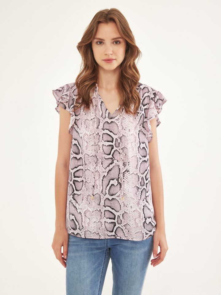 חולצה דפוס קשירה בצבע ורוד