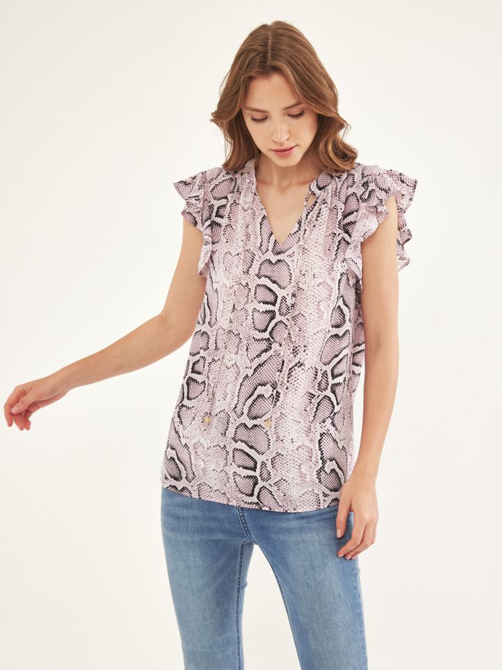 חולצה דפוס קשירה בצבע ורוד