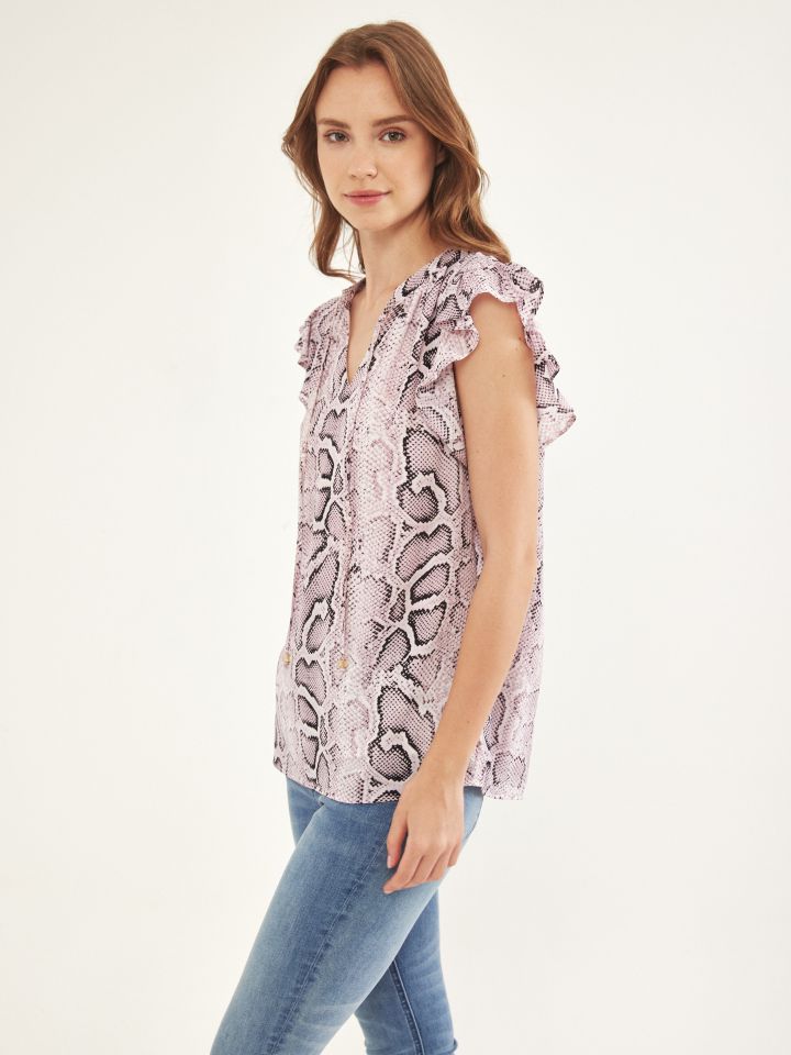 חולצה דפוס קשירה בצבע ורוד