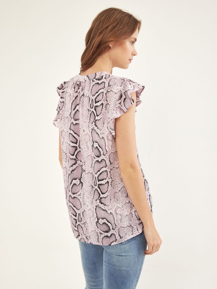 חולצה דפוס קשירה בצבע ורוד