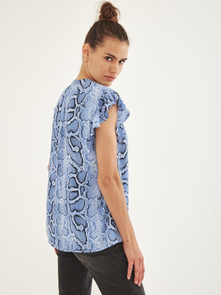 חולצה דפוס קשירה בצבע תכלת