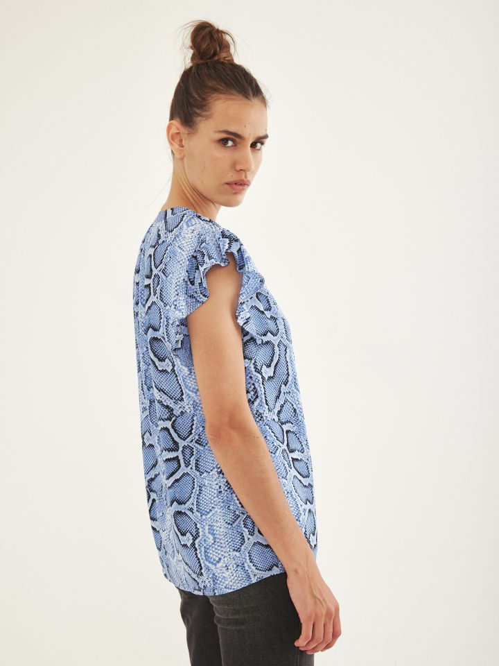 חולצה דפוס קשירה בצבע תכלת