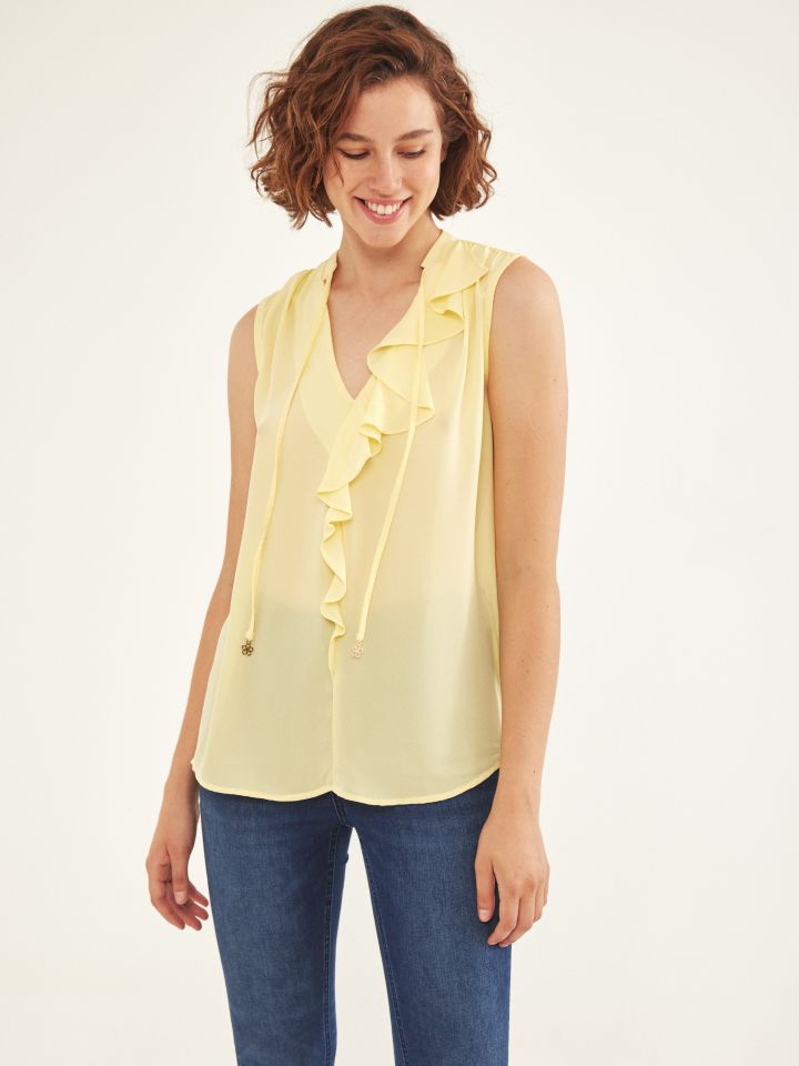 חולצה מלמלה בצבע צהוב