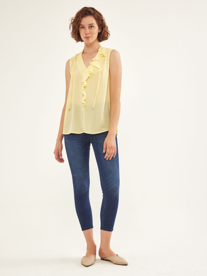 חולצה מלמלה בצבע צהוב