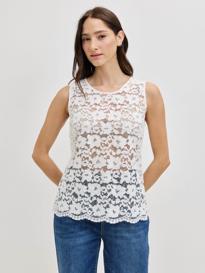 חולצה תחרה RANI בצבע אופוויט