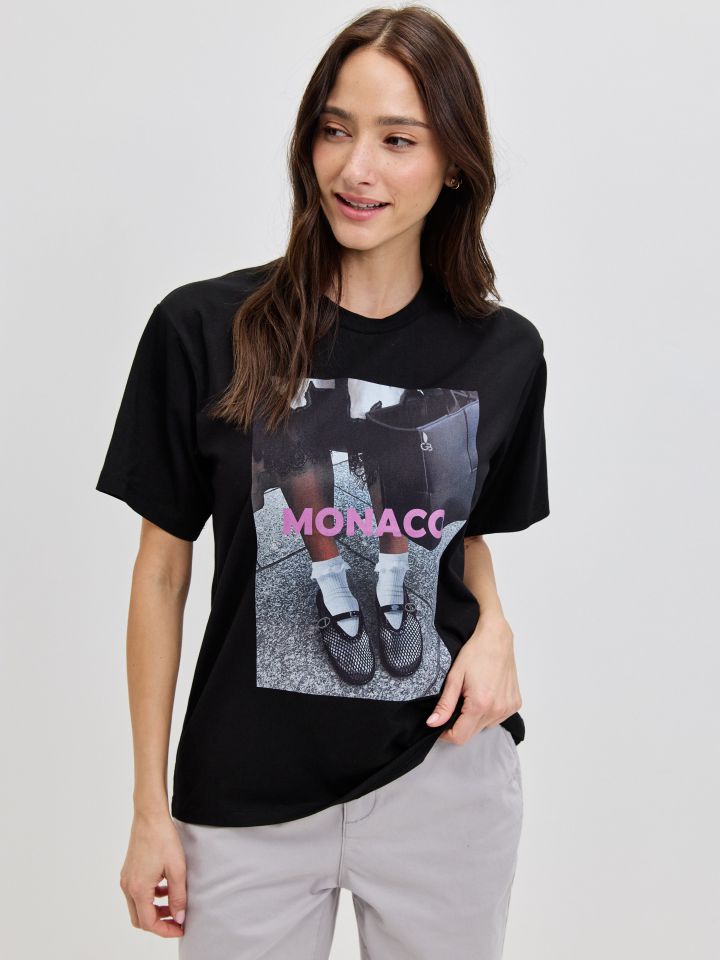 חולצה  PARIS PROMO בצבע שחור