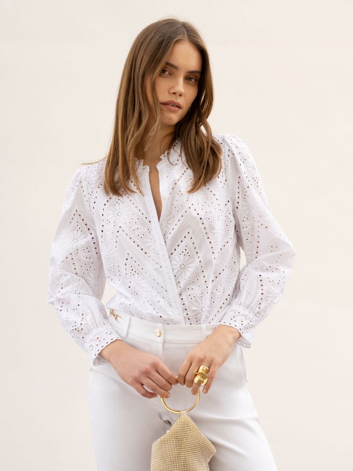 חולצה קרושה  PARIS בצבע לבן